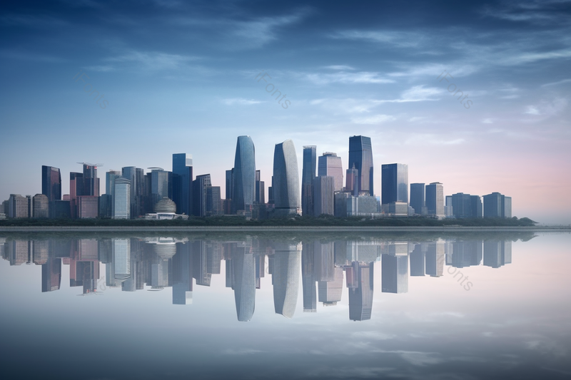 商务办公楼商业区城市建筑大厦倒影,高清,摄影图,摄影图片,图片大全,摄影图免费下载